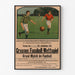 Vintage-Poster Sarreguemines, Fußballspiel, in einem dünnen Rahmen an einer hellen Wand.