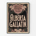 Jugendstil-Poster Alberta Gallatin für Vintage-Wanddekoration
