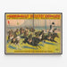 Vintage-Poster Affe-Rennen mit Reitern auf Pferden — gerahmtes Bild an der Wand