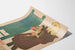 Vintage-Kalender-Poster April bis Juni 1897 mit Illustration eines Mädchens und einer Katze