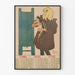 Vintage-Kalender-Poster April bis Juni 1897 mit Illustration eines Mädchens und einer Katze