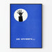 Dekoratives blauer Poster „Au Secours“ mit erhobener Hand