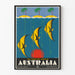 Vintage-Poster Großes Korallenriff Australien für Wanddekoration