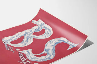 Wanddekoration Poster Ballet Society rot und blau