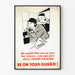 Vintage-Poster zur Sensibilisierung für telefonische Vorsicht