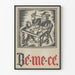 Vintage-Dekorationsposter Mann mit Pfeife am Holztisch