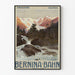Dekoratives Poster Bernina Bahn Engadin Schweiz - Poster Landschaft Berg