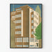 Vintage-Architektur-Poster Moderne Blumenhof