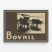 Vintage-Bovril-Poster in Schwarz und Beige für Wanddekoration — gerahmtes Bild an der Wand