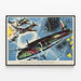 Vintage-Poster britischer Bombenflugzeuge Angriffe in Deutschland 1941 — gerahmtes Bild an der Wand