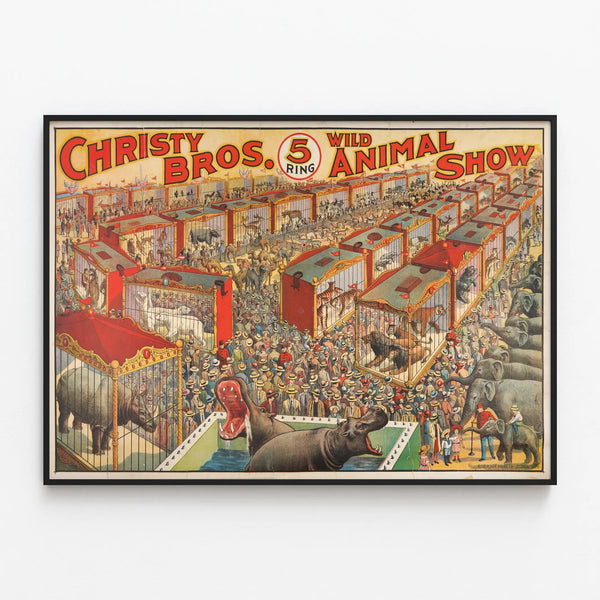 christy-bros-5-ring-wild-animal-show-circus-poster