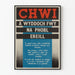 Vintage-Warnposter auf Walisisch