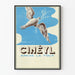 Vintage-Poster Cinéyl lindernd bei Husten mit Taube