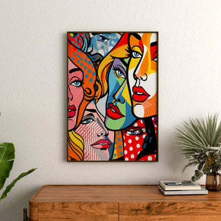 Pop Art Poster - Fragmentierte Gesichter