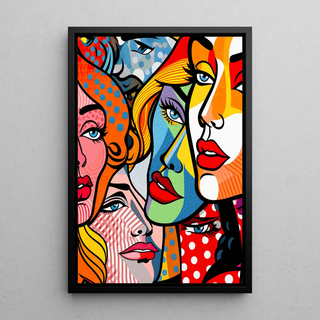 Pop Art Poster - Fragmentierte Gesichter