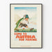 Vintage-Poster Komm nach Österreich zum Angeln - Natürliche Wanddekoration