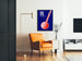 Landmusik-Poster USA mit rotem und weißem Banjo auf blauem Hintergrund