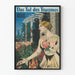 Vintage-Poster Das Tal des Traumes mit weiblichem Porträt und blühendem Garten