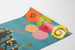 Vintage-Poster Die 6 mit bunten Ballons und alten Figuren
