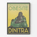 Vintage-Poster Fettleibigkeit Dinitra – Wanddekoration Poster für Gesundheit im Vintage-Stil