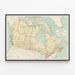 Historische Karte des Dominion Kanadas 1937 Poster — gerahmtes Bild an der Wand