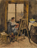 Portrait von Antoine Vollon sitzend an seinem Staffelei - Édouard-Jacques Dufeu — Ansicht des Kunstwerks