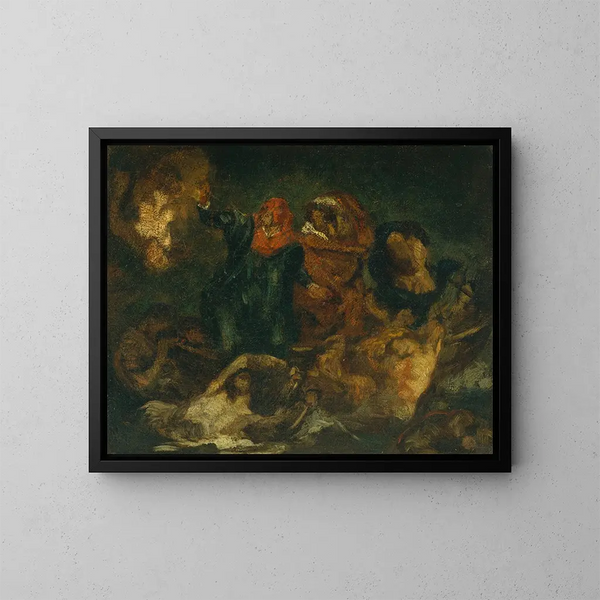 Kopie nach Das Floß von Dante - Édouard Manet — gerahmtes Bild an der Wand