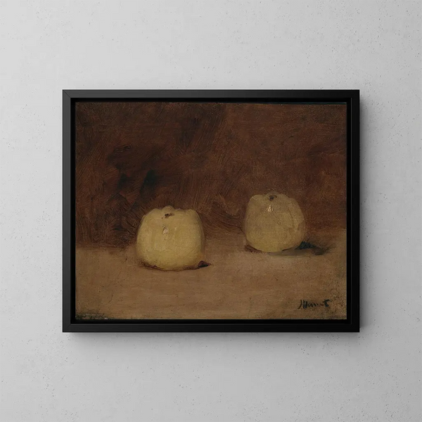 Stillleben mit zwei Äpfeln - Édouard Manet — gerahmtes Bild an der Wand