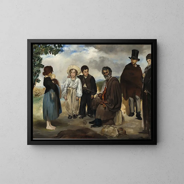 Der alte Musiker - Édouard Manet — gerahmtes Bild an der Wand