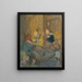 Innenansicht mit drei Figuren - Édouard Vuillard — gerahmtes Bild an der Wand