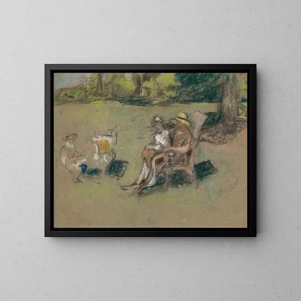 Madame Henri Kapferer und ihre Kinder - Édouard Vuillard — gerahmtes Bild an der Wand