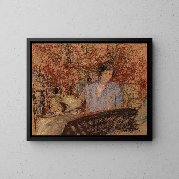 Studie für das Porträt von Madame Lucien Sauphar - Édouard Vuillard — gerahmtes Bild an der Wand