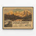 Vintage-Poster Dusseldorfer Hütte Berg — gerahmtes Bild an der Wand