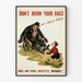 Vintage-Poster „Don’t Burn Your Rags“ Wanddekoration im Vintage-Stil