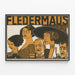 Vintage-Wandposter Fledermaus im Art-déco-Stil — gerahmtes Bild an der Wand