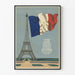 Poster Fluctuat Nec Mergitur mit Eiffelturm und französischer Flagge