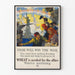 Vintage-Poster Food Will Win the War – Patriotische Wanddekoration