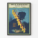 Vintage-Poster Footfalls Wanddekoration Retro