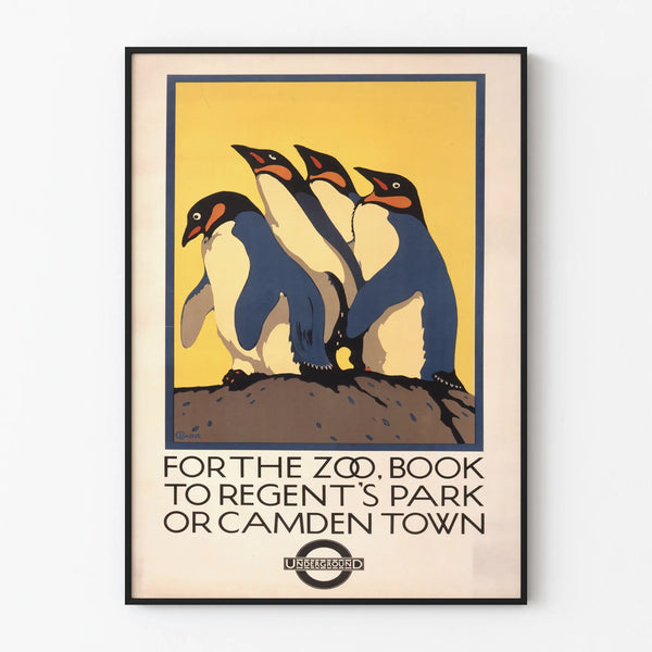 Vintage-Poster mit Pinguinen für Tierdekoration an der Wand