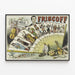 Vintage-Poster Friscoff Wanddekoration mit Musikmotiv — gerahmtes Bild an der Wand