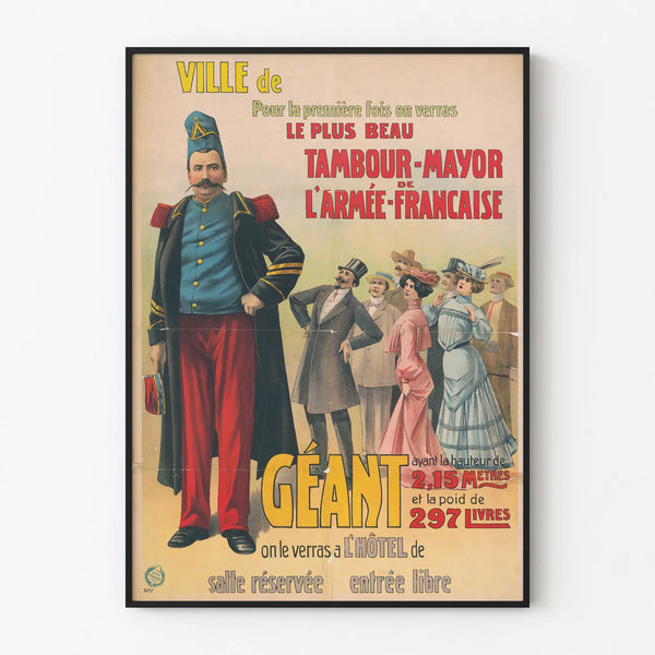 Vintage-Poster des Riesen-Tambourmajors der Französischen Armee