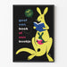 Vintage Dekorationsposter Kanin Lesen - Buntes Wandbild