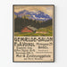 Vintage-Poster für Wanddekoration Chalet im Alpenstil und Wälder in Basel