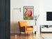 Vintage-Poster mit bunten Osterhasen und Eiern