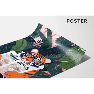 Tiger and Wild News Table - Jungle and Fantasy