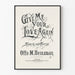 Vintage Typografie-Poster Give Me Your Love Again
