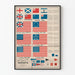 Historisches Wandbild: Entwicklung der amerikanischen Flagge - Dekoration