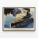 Poster des Schiffes H.M.S. Nelson im Einsatz mit 16-Zoll-Kanonen — gerahmtes Bild an der Wand
