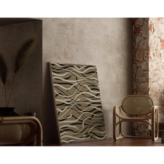 Bohemian Waves Poster Beige and Black - Contemporary Design