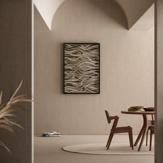 Bohemian Waves Poster Beige and Black - Contemporary Design